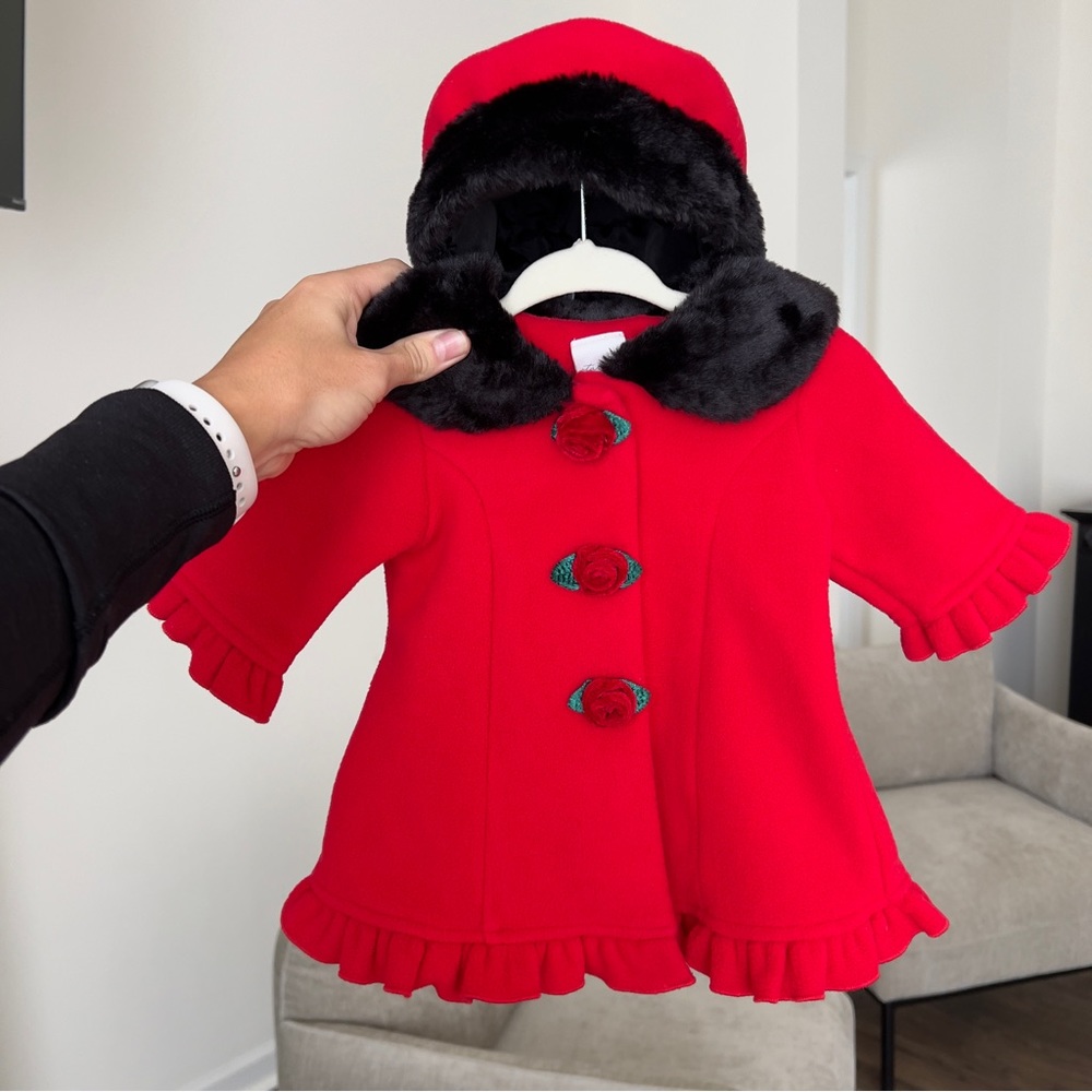 Baby girl coat and hat
